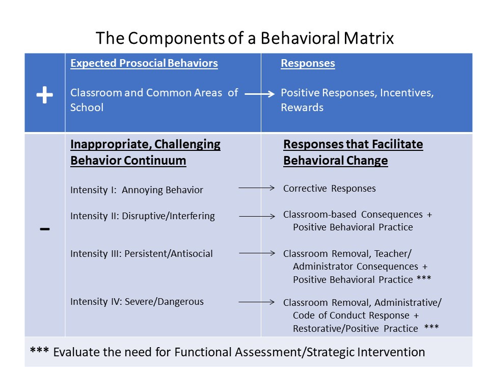 The Components of the Behavioral Matrix The Components of the Behavioral Matrix